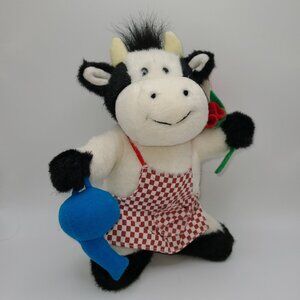 Vintage RUSS Tiptoe Plush Cow Gardener 8"